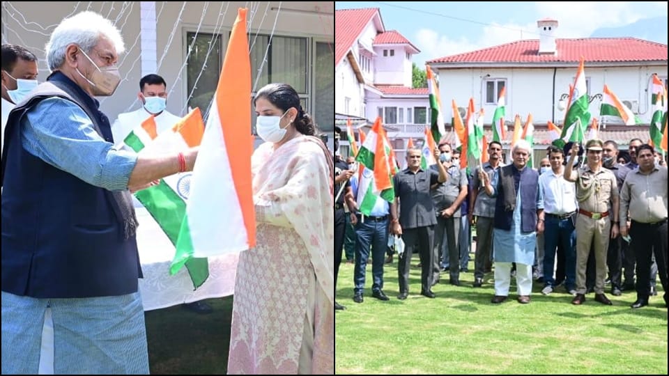 lg manoj sinha Started Har Ghar Tiranga campaign distributed National flags