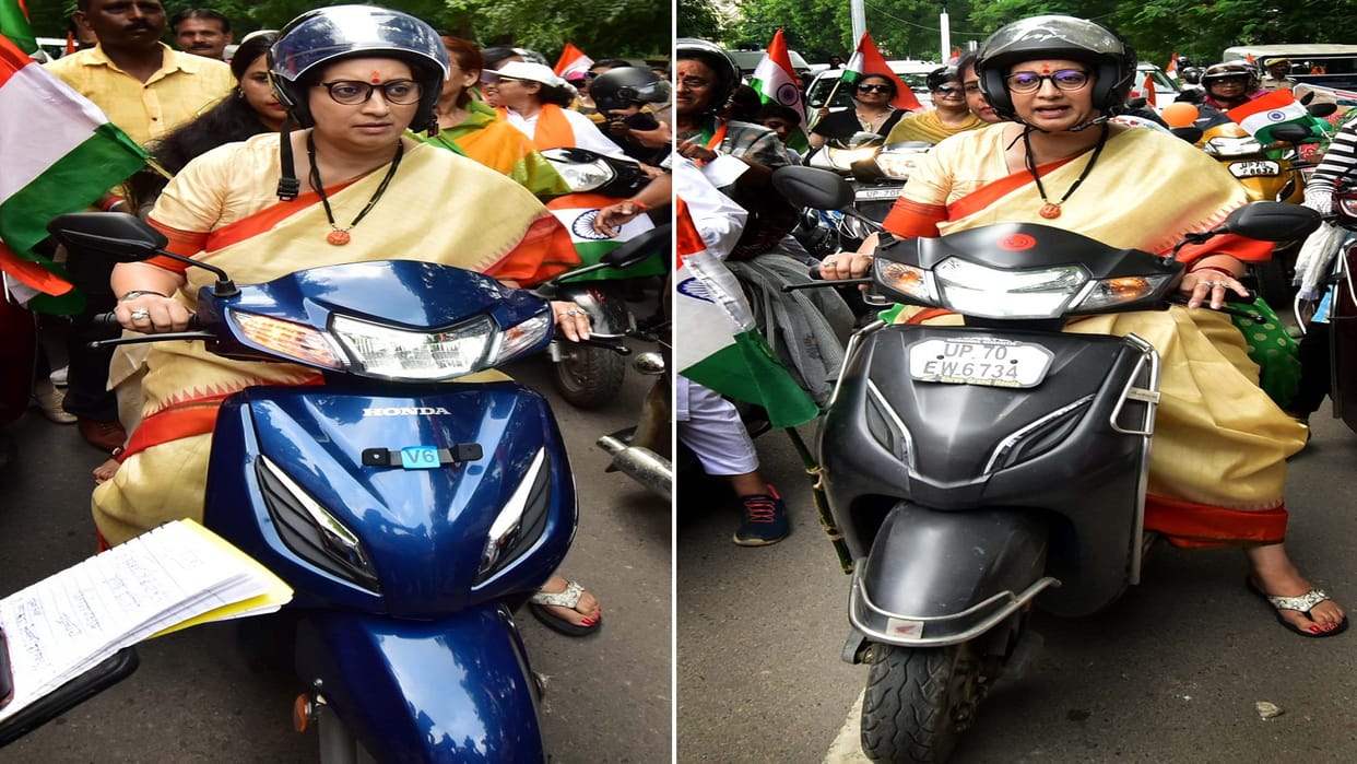 Smriti Irani refused to sit on Scooty without number
