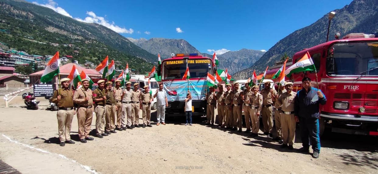 tiranga rally in kinnaur by fire employe
