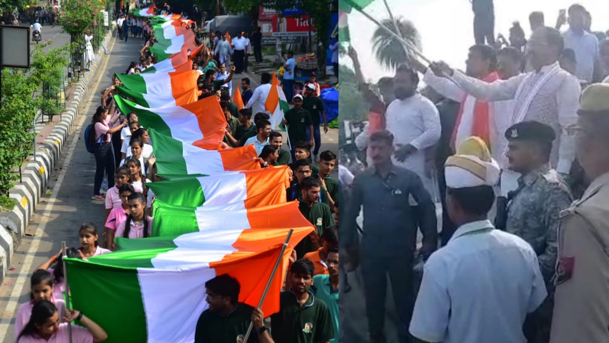 1200 feet Tiranga yatra in Lucknow.