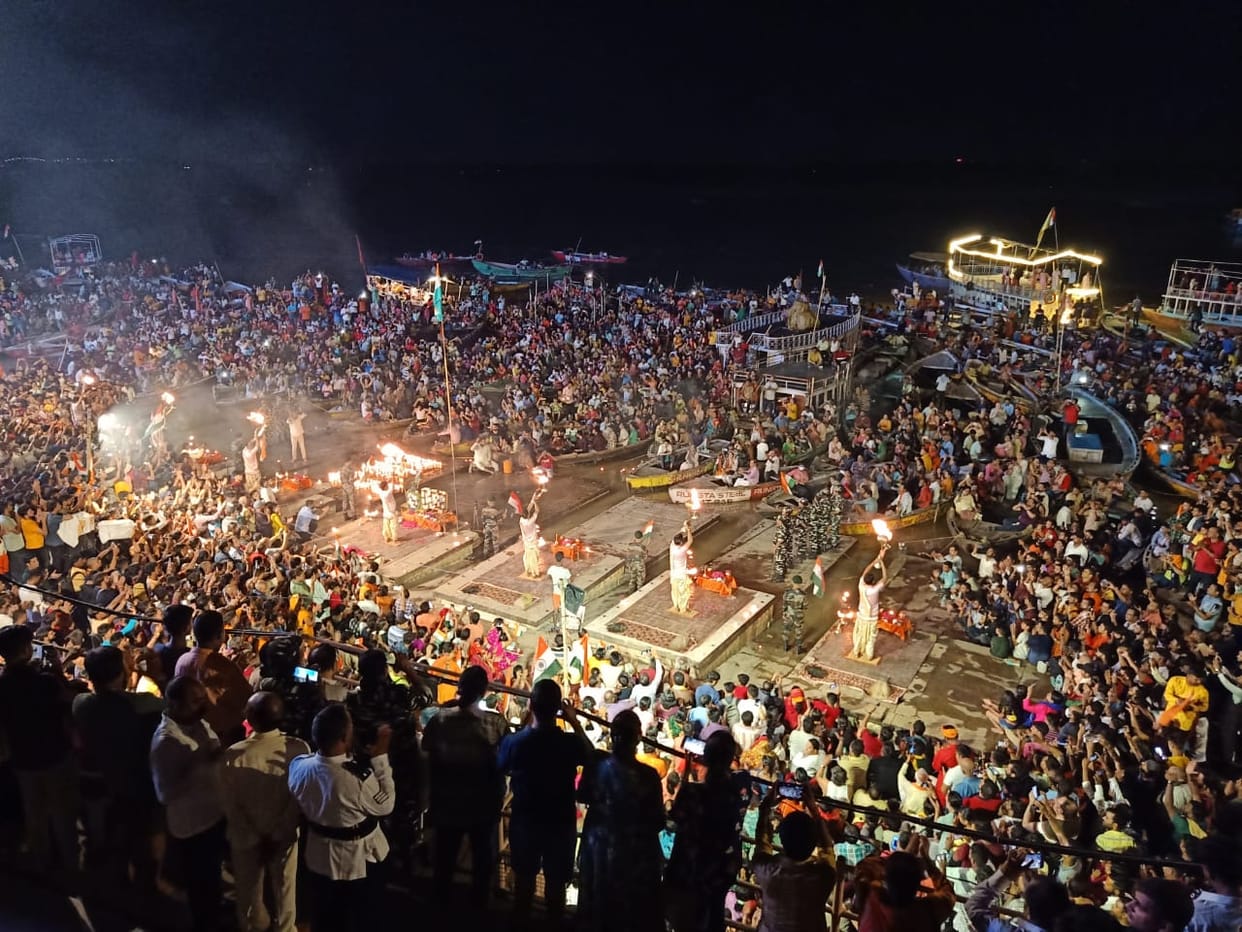 Ganga Aarti varanasi took place in its original form after long time see in pictures