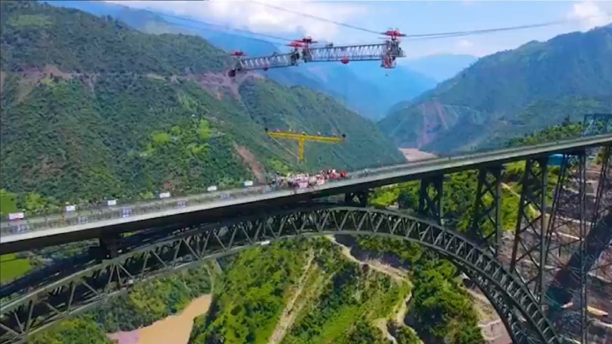 worlds highest rail bridge in Jammu and Kashmir both ends of rail bridge jointed