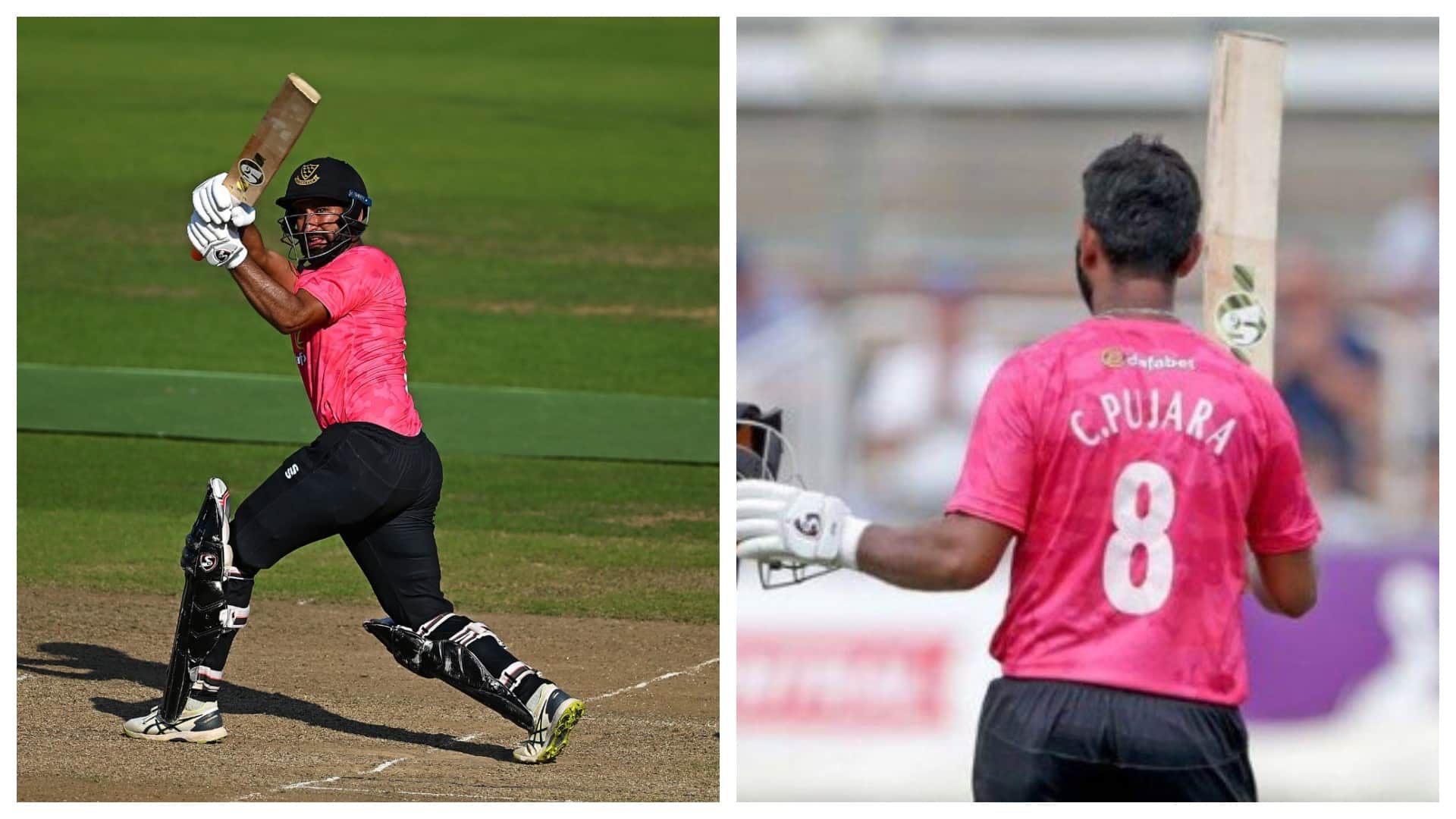 Cheteshwar Pujara hits third century in England Sussex vs Middlesex Royal London One Day Cup 2022 video watch