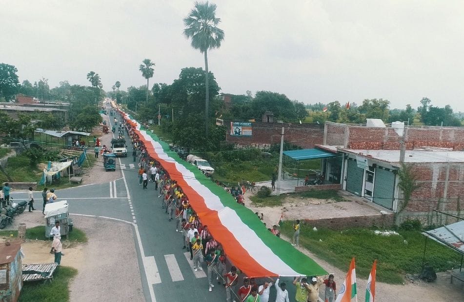 rally with 983 meter tiranga