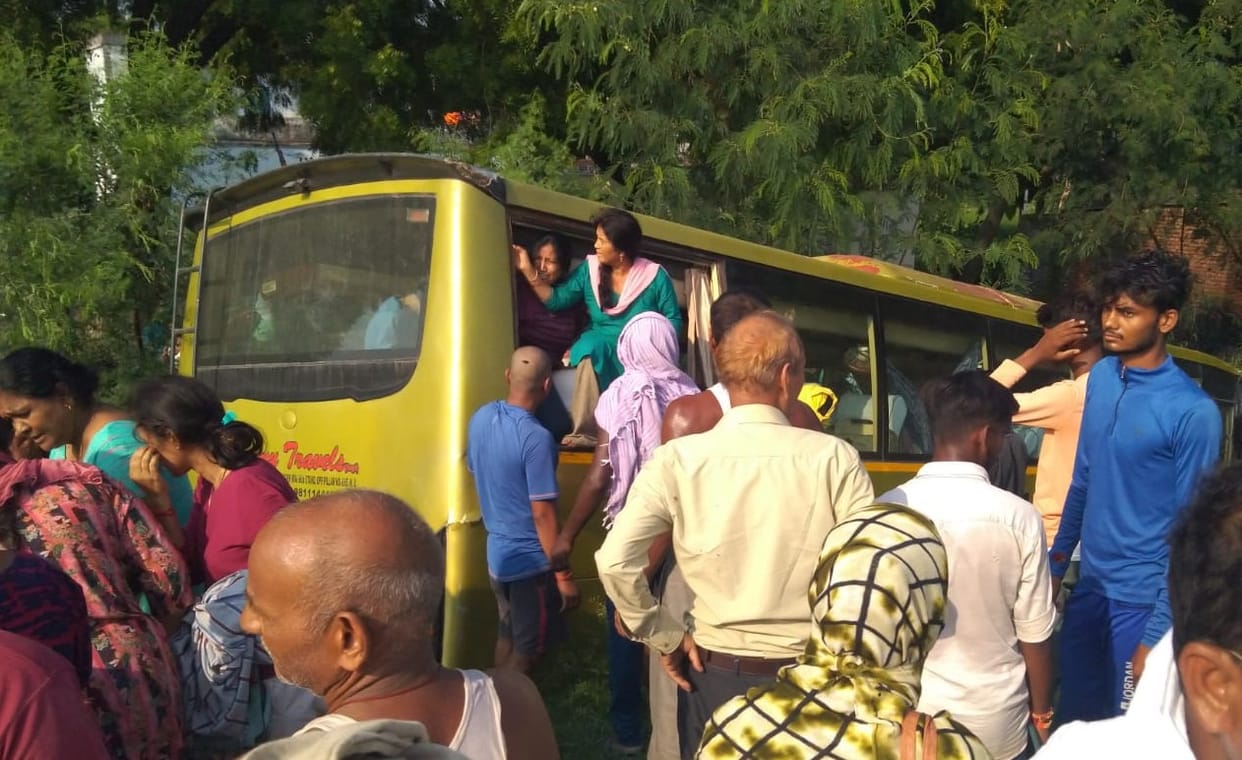Bus filled with 44 visitors fell into a ditch after colliding with a truck, 26 injured