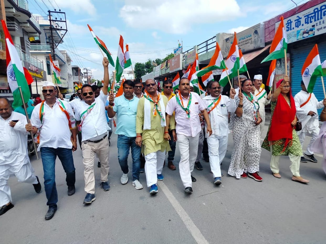 Congress took out India-Jo-Tiranga Yatra from Halduchur to Lalkuan