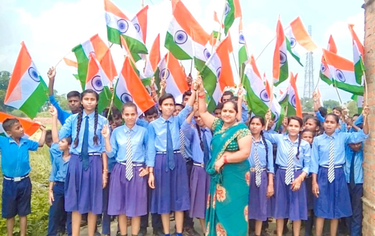 Patriotic tunes echoed in the street, the tricolor hoisted proudly in schools