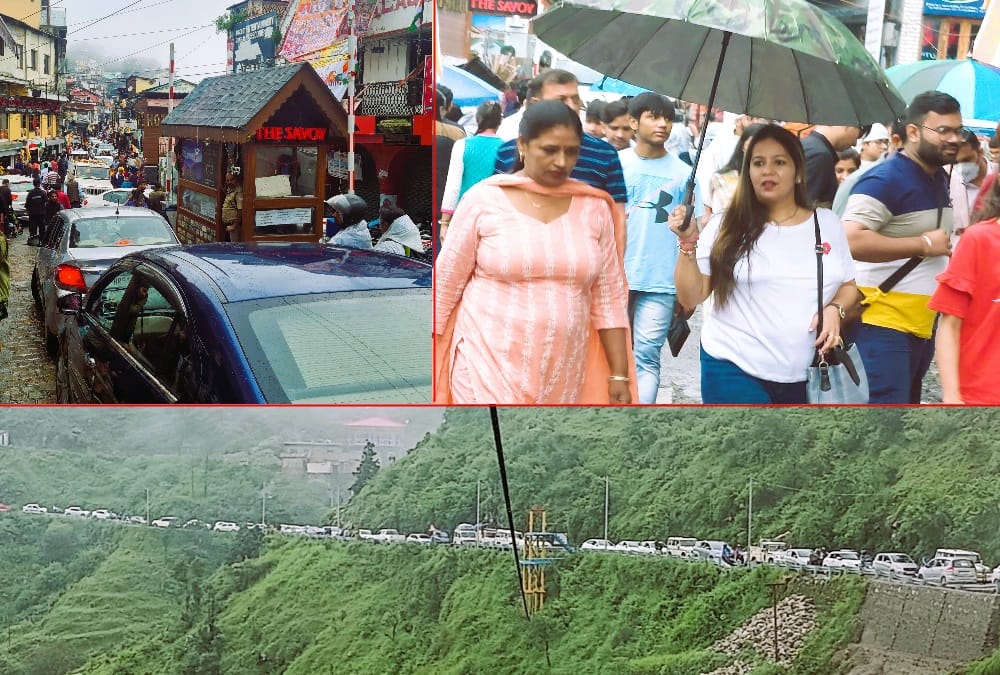 Independence day 2022: Traffic Jam after Huge Tourist crowd in Mussoorie on Weekend Photos