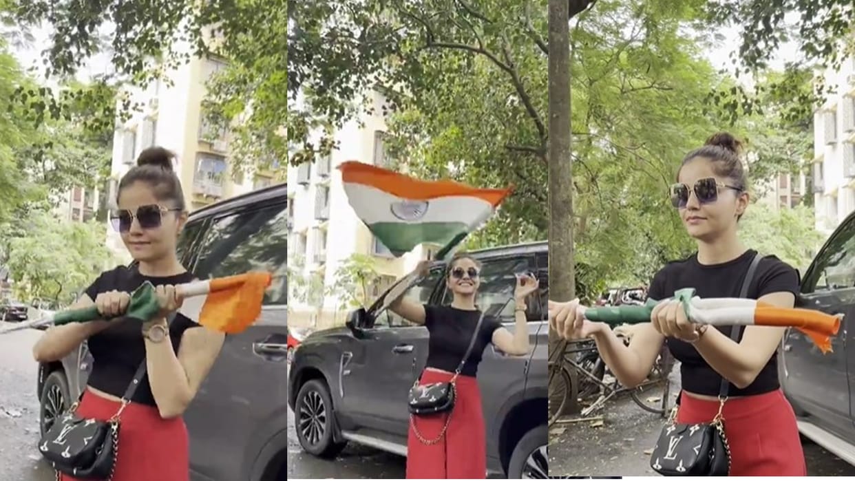 Rubina Dilaik teaches the right way to fold the national flag tiranga after use watch video