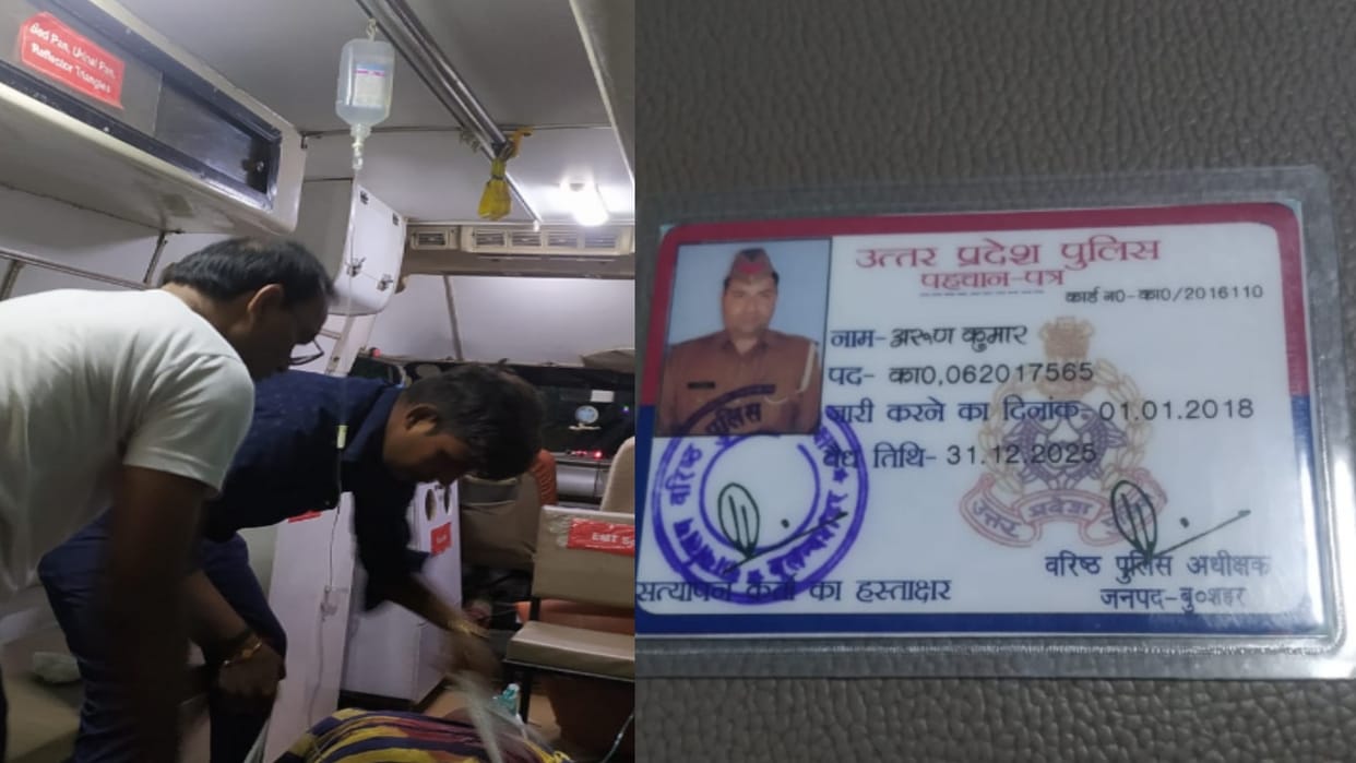 Accident: constable posted in Bulandshahr died during treatment  after his Car overturned in meerut