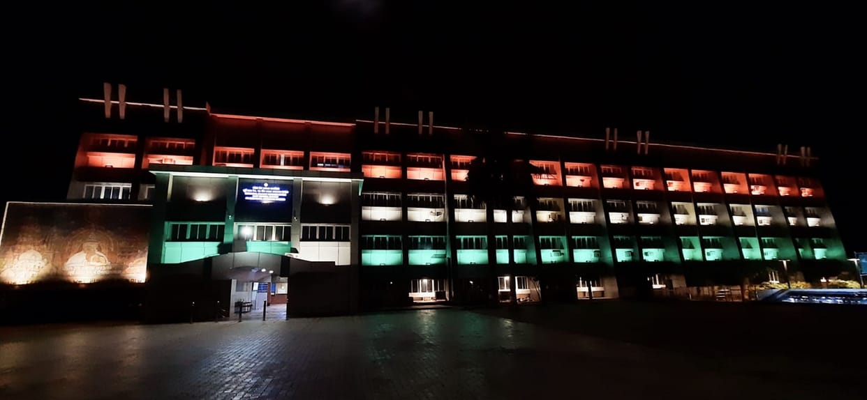 DRM office bathed in three colors