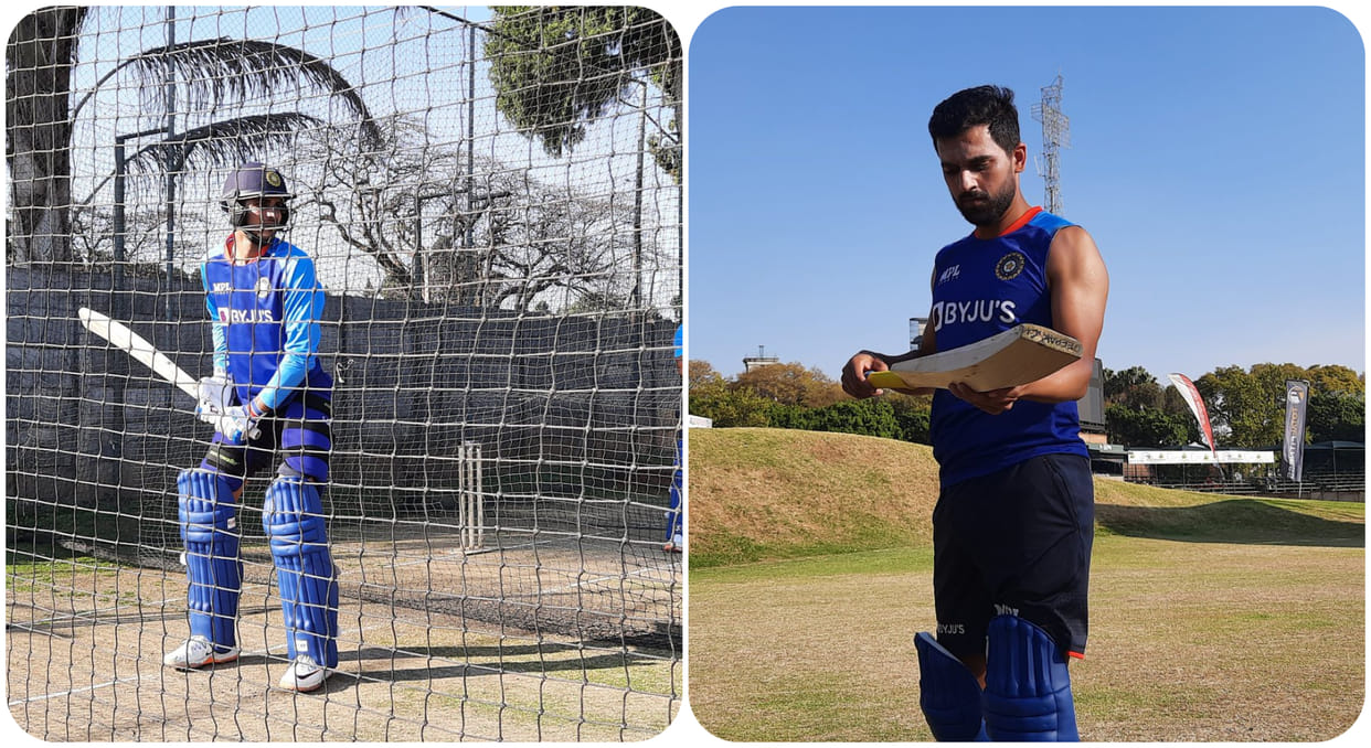 Team India practice photos from harare in zimbabwe tour deepak chahar dose batting practice