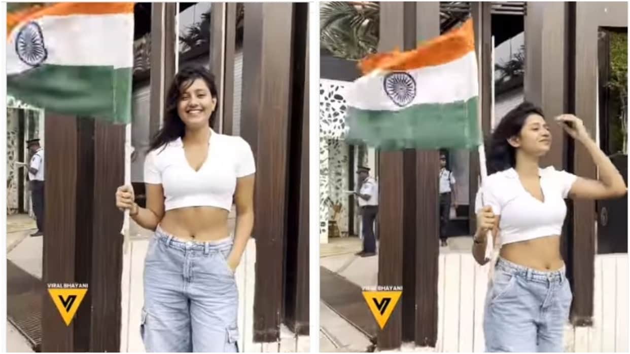 anjali arora mms leak kacha badam girl get brutally trolled for waving national flag wearing crop top
