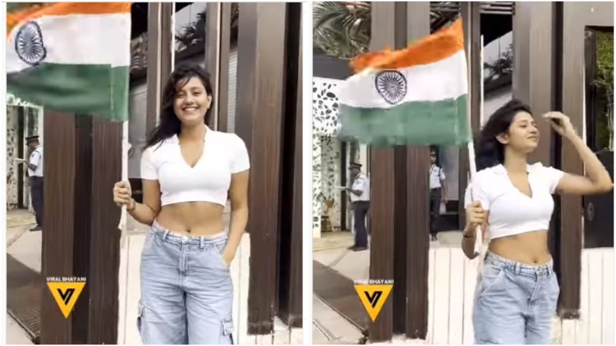 anjali arora mms leak kacha badam girl get brutally trolled for waving national flag wearing crop top