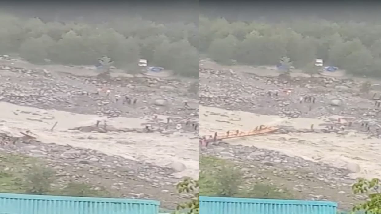 The water level suddenly increased in Manali's Goshal nala, temporary bridge  including two people flowed away