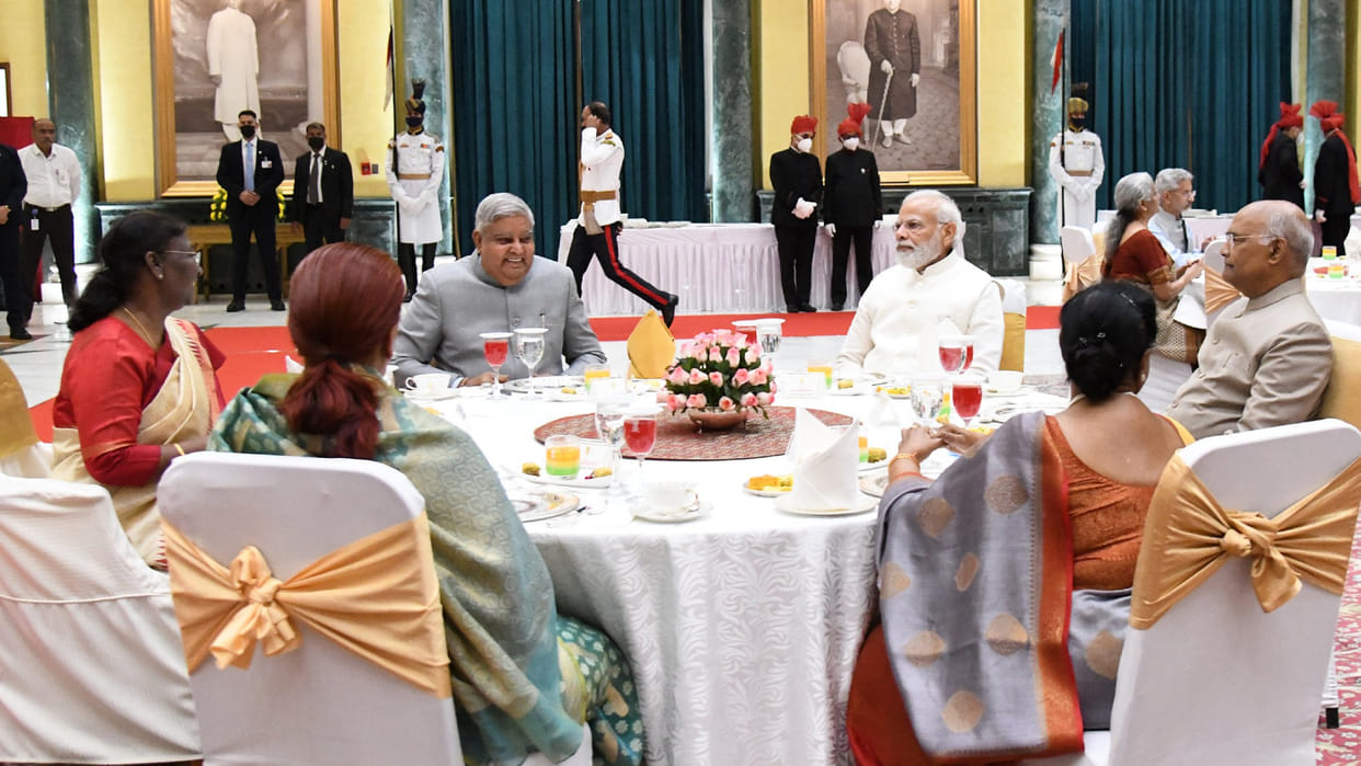 pm Narendra Modi attended reception hosted by President Droupadi Murmu