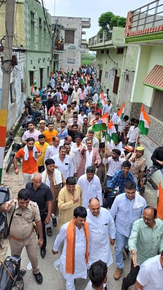 BJP took out tricolor rally from Bhainsi to Dahor