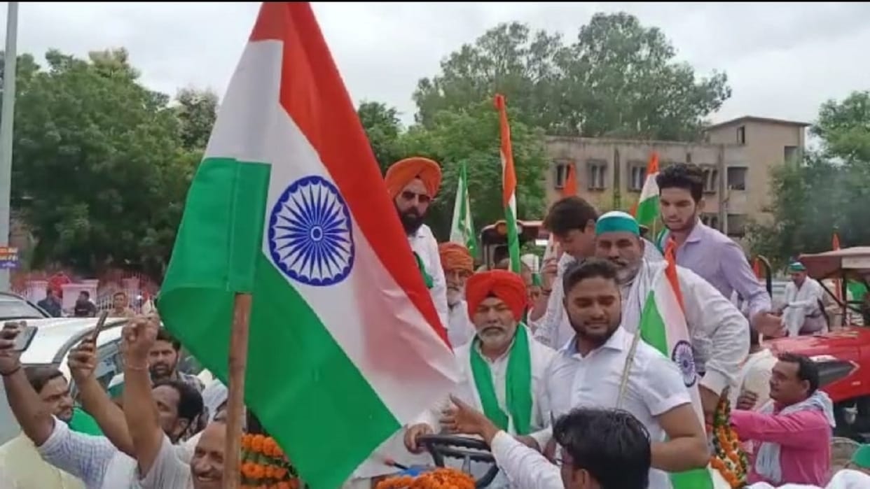 Bku took out the tiranga railly on Independence Day leader Rakesh Tikait leds