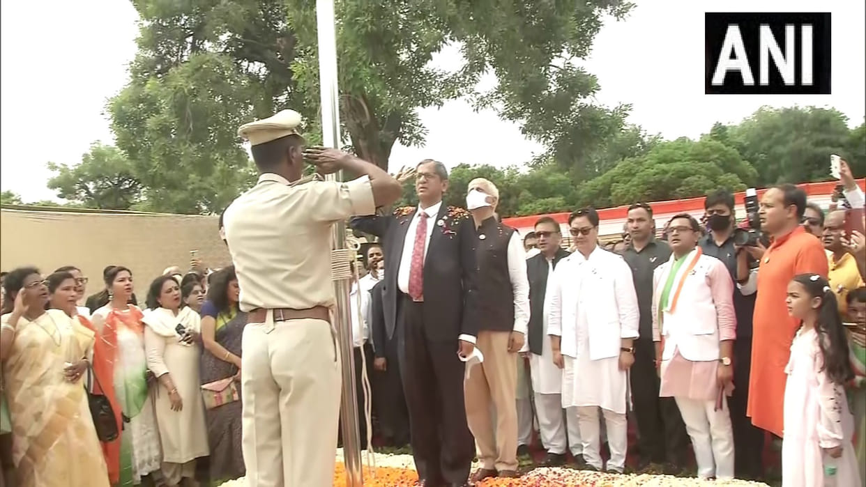 76th Independence Day: chief justice nv ramana unfurled the flag in the supreme court