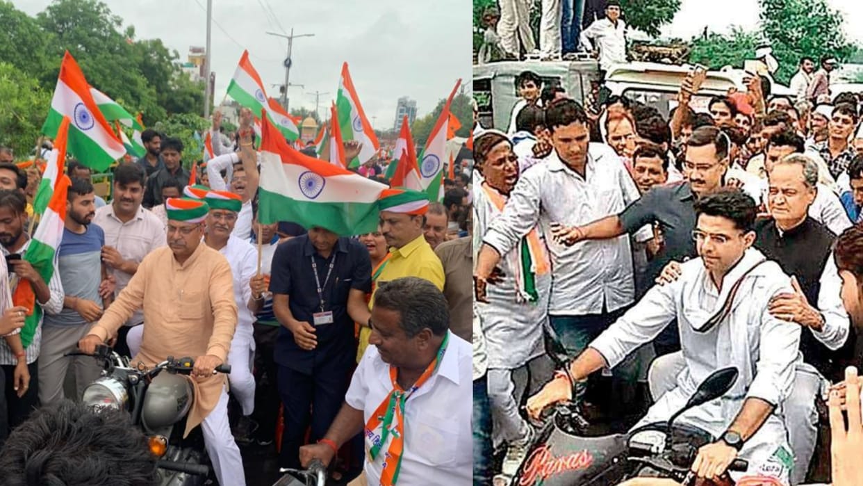 Satish Poonia Shekhawat Bike ride Viral Photo in Jodhpur Tiranga Yatra