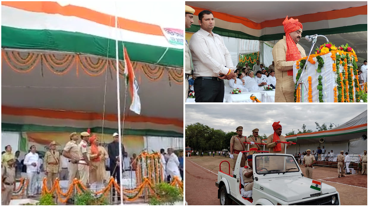 MLA Krishna Middha hoisted the flag in Sonipat on the occasion of Independence Day