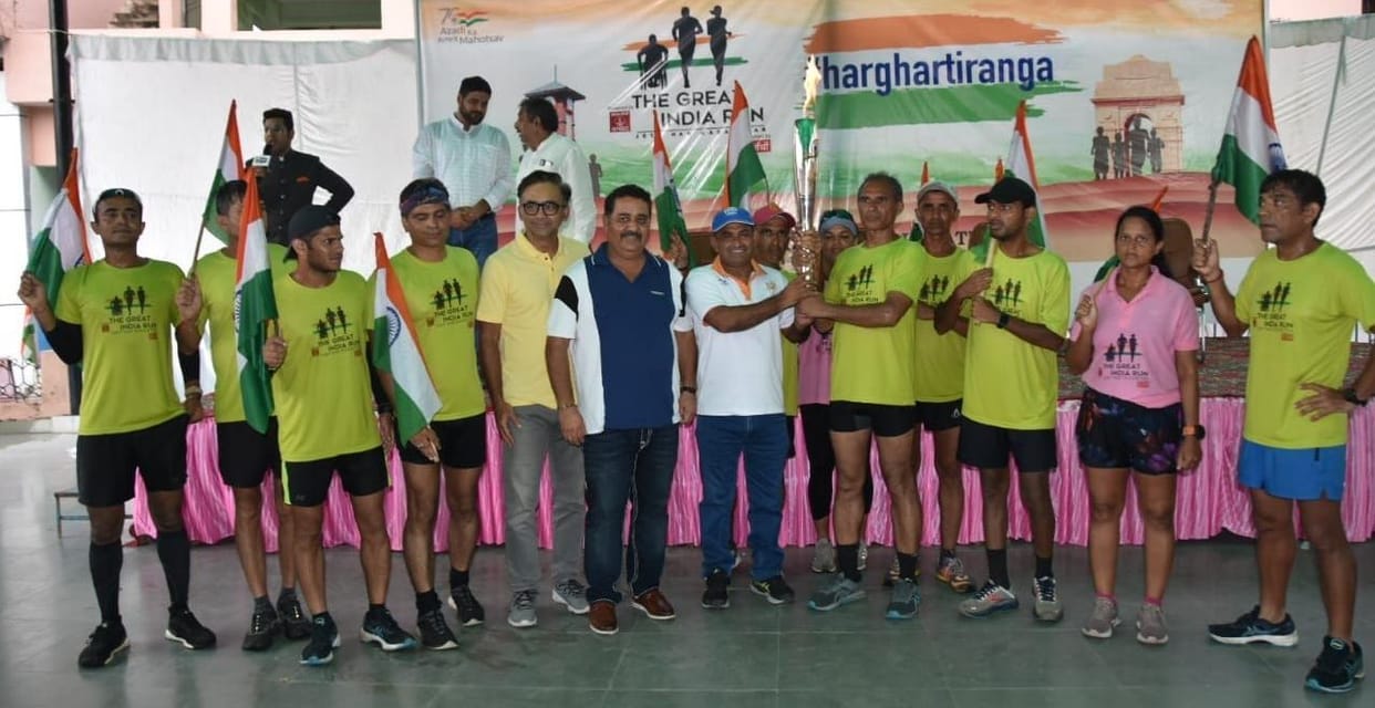 The runners of The Great India Run who reached Sonipat from Srinagar were warmly welcomed