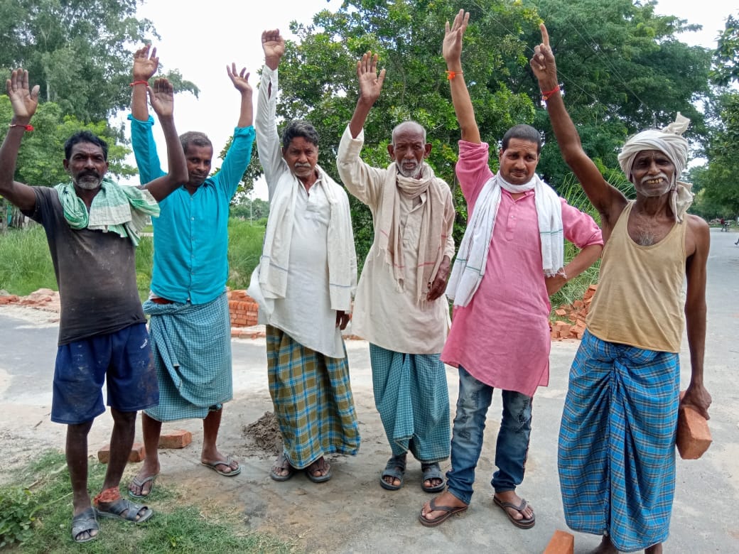 Villagers furious over the substandard material being made in the construction of the culvert