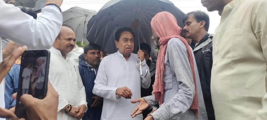 Mp news: Kamal Nath, who came to see the damaged Karam dam, made a big allegation on the government, villagers