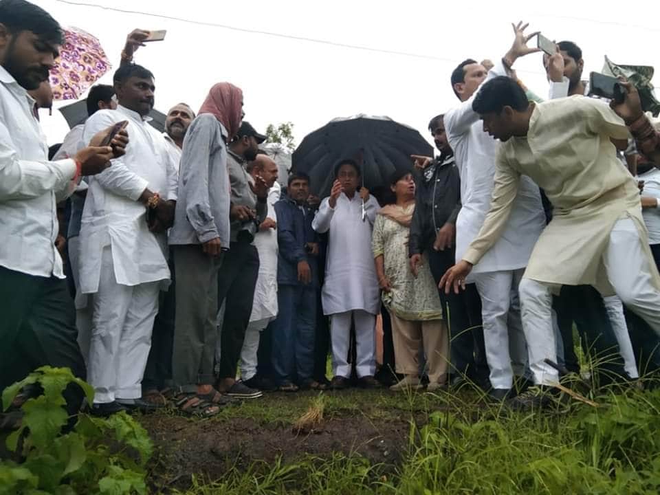 Mp news: Kamal Nath, who came to see the damaged Karam dam, made a big allegation on the government, villagers