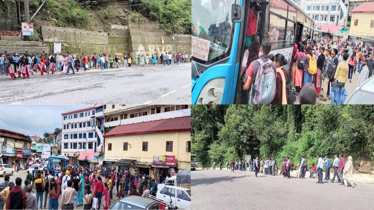 shimla Private Bus Driver-conductor Union on strike today, passengers, student-staff reached on foot