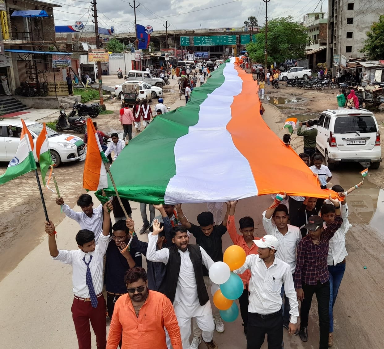Pad Yatra with 151 meter long tricolor