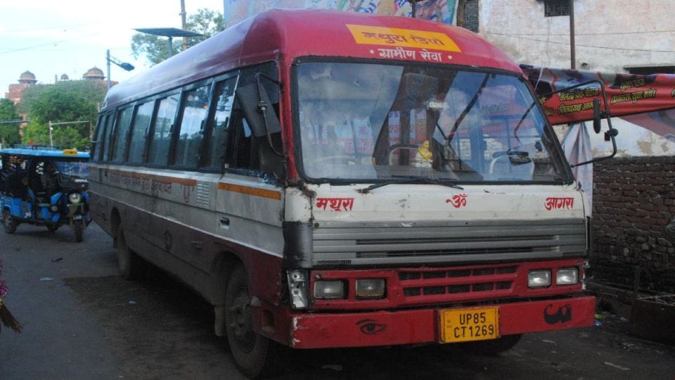 Two girls died after being crushed by bus in agra