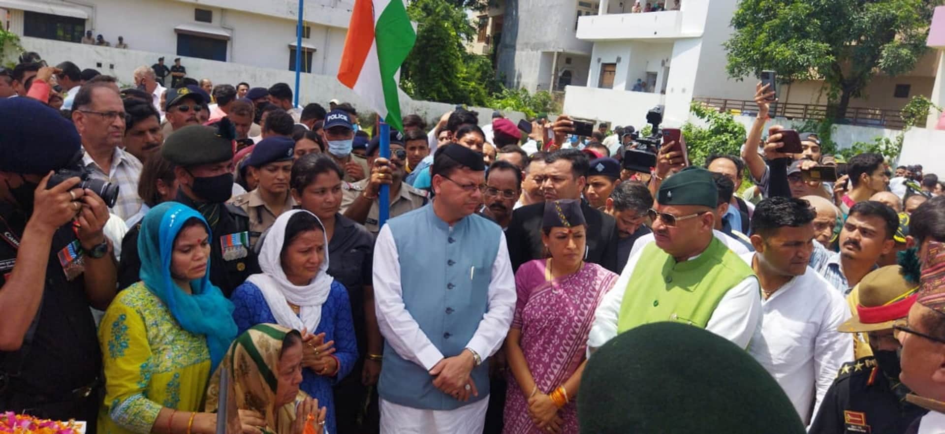 Martyrs relatives stopped CM Dhami, chandra shekhar, Kishan joshi hayat Singh