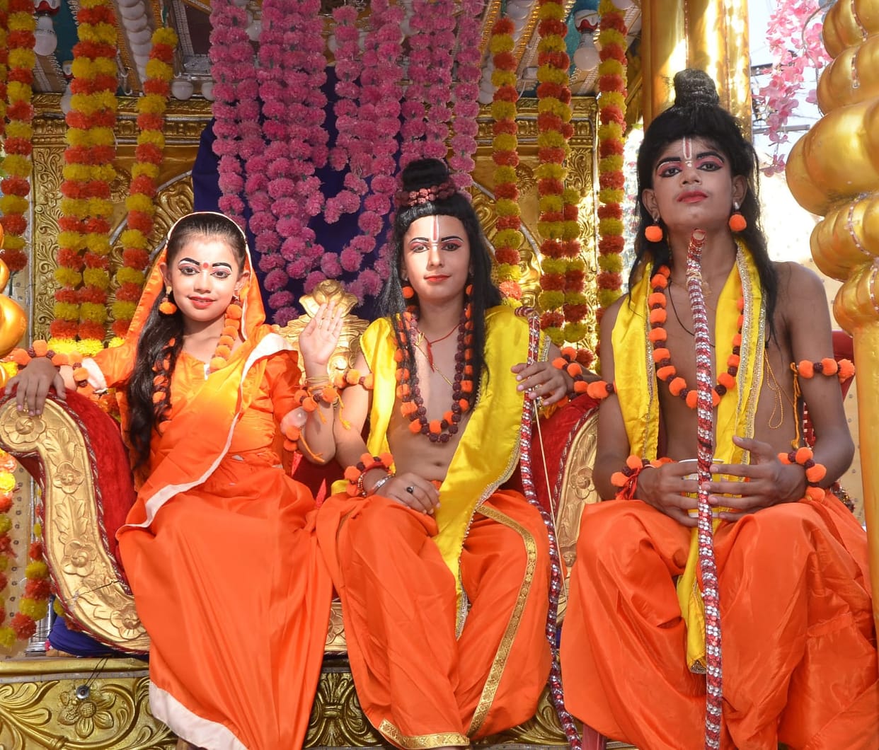 The procession was taken out with gaiety, the floats captivated the mind