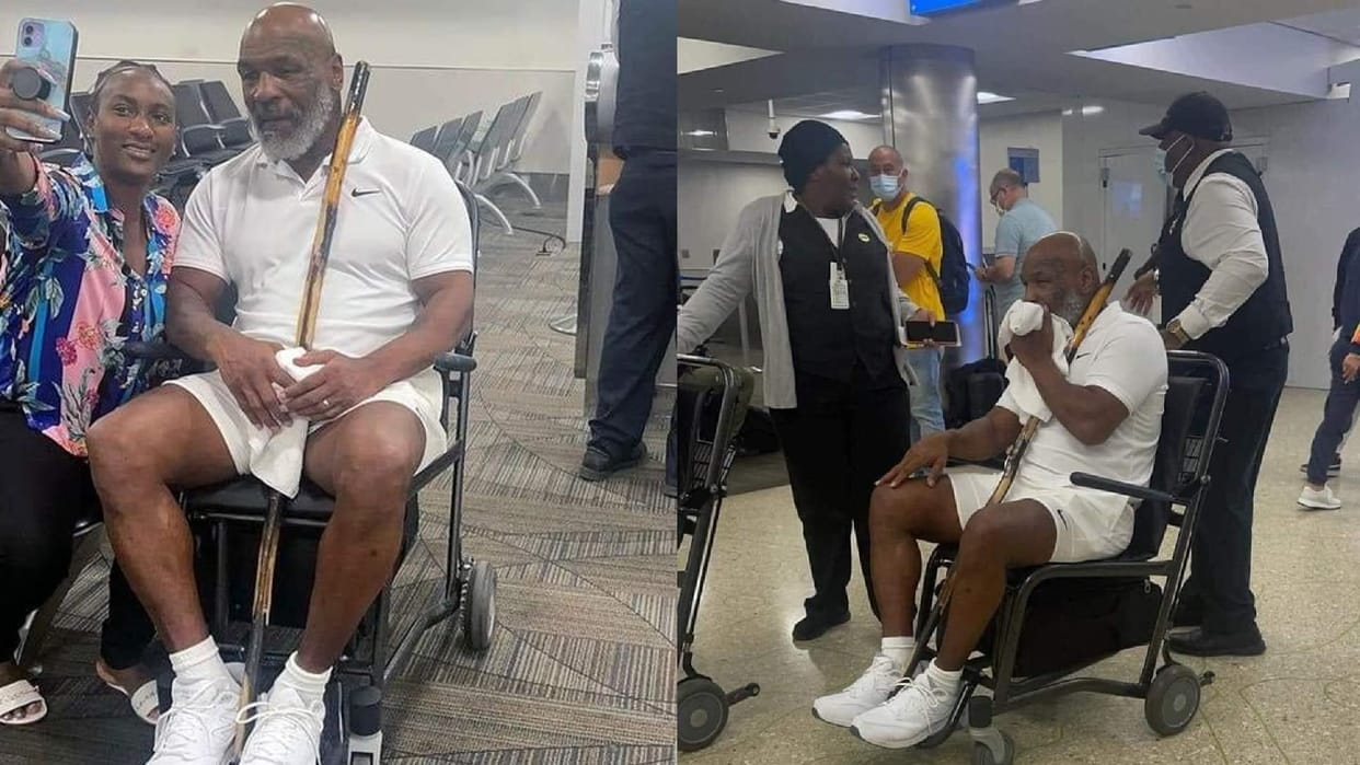 Boxing legend Mike Tyson spotted in wheelchair in miami see photos