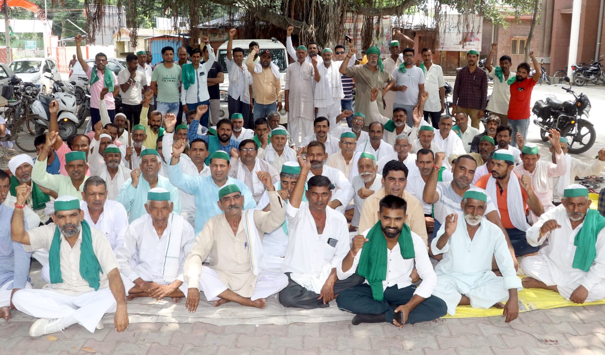 For the second day, the farmers were standing on dharna in the Collectorate.