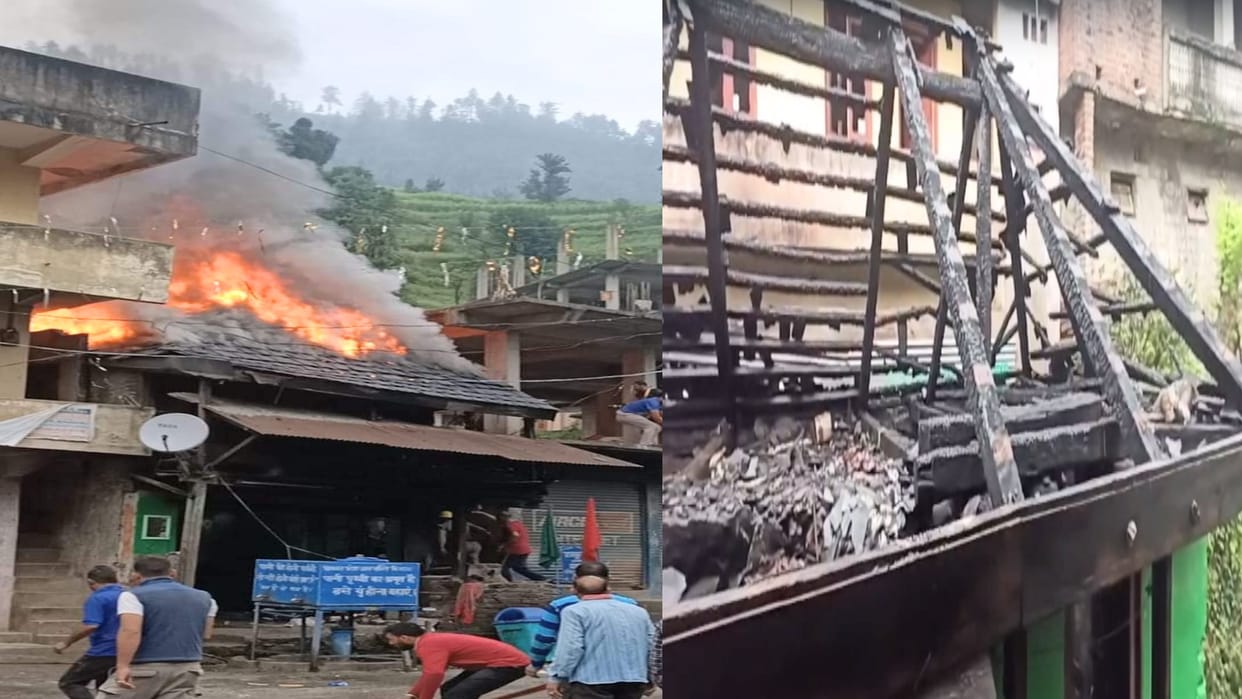 Fire breaks out in hotel in Thunag Bazaar, loss of five lakh rupees