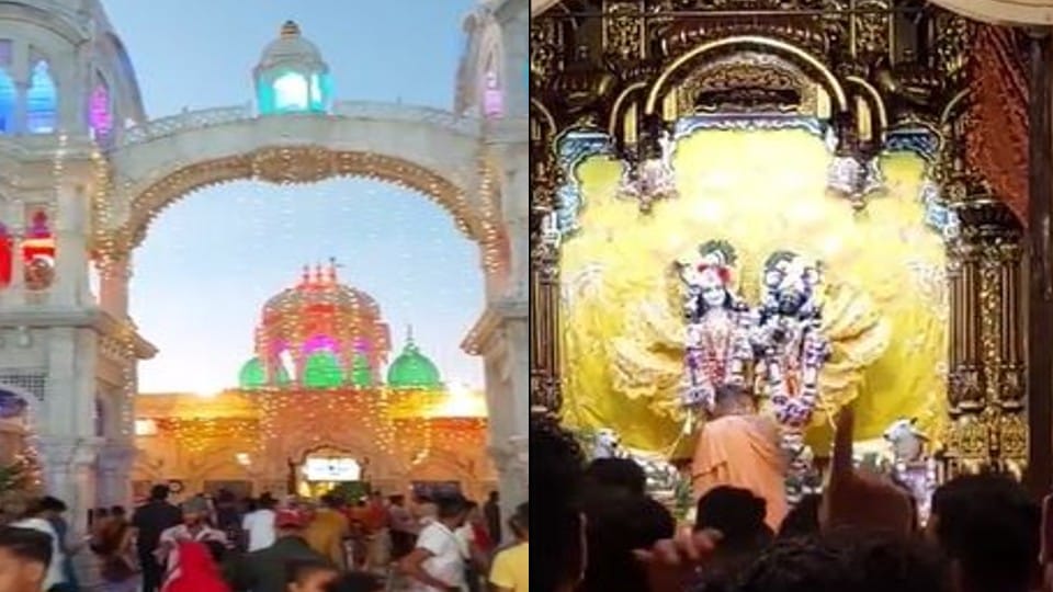 Krishna Janmashtami celebrations in Banke Bihari Temple Vrindavan