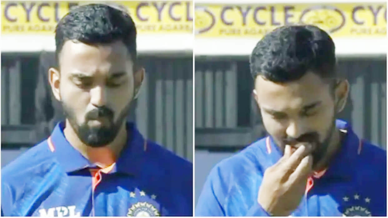 KL Rahul removes chewing gum before national anthem in India vs Zimbabwe 1st ODI; Watch Video
