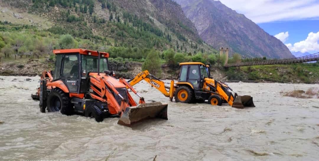 Footbridge on Chenab river damaged due to flood
