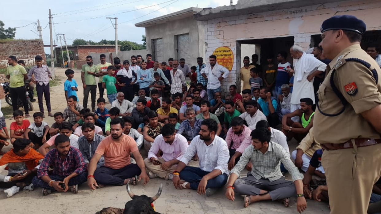 Five policemen including outpost in-charge have been suspended in case of cow slaughter in Meerut