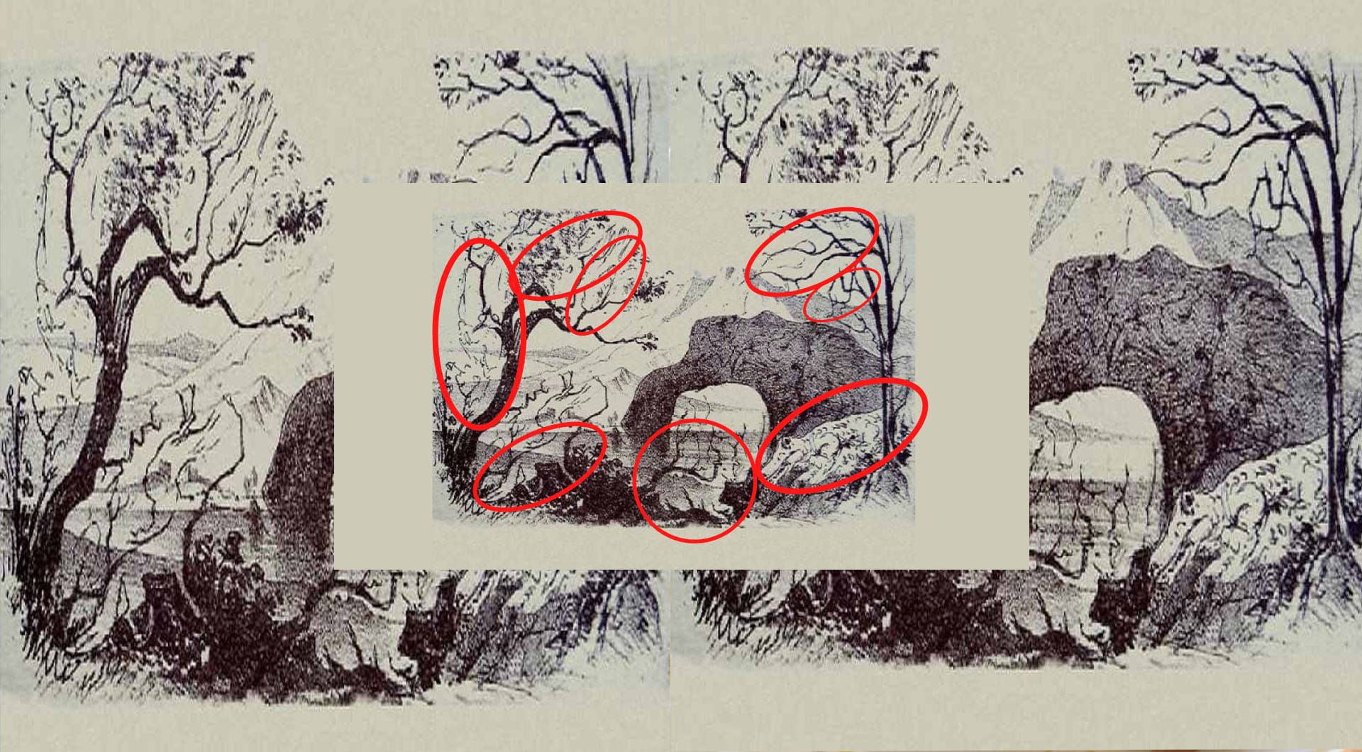 Optical Illusion If You Find The Seven Animal And One Human Hidden In This Image In 20 Seconds