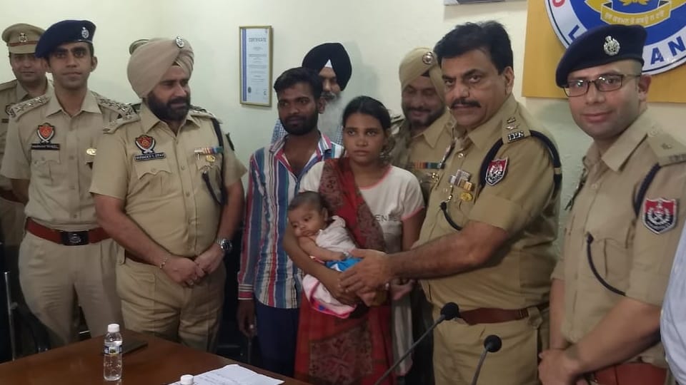 Three month old child kidnapped from Ludhiana recovered by Commissionerate Police from Bathinda