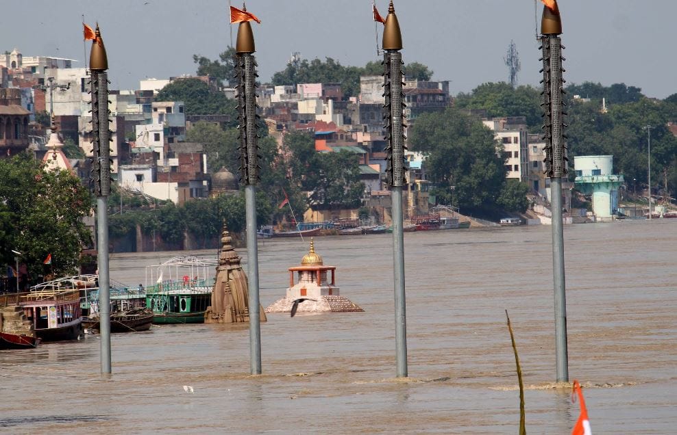 Water level of river Ganga reaches danger mark several ghats surrounding areas inundated