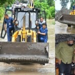 आपदा प्रभावित क्षेत्र का निरीक्षण करने पहुंचे सीएम।