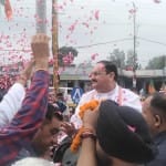 पांवटा में जेपी नड्डा।