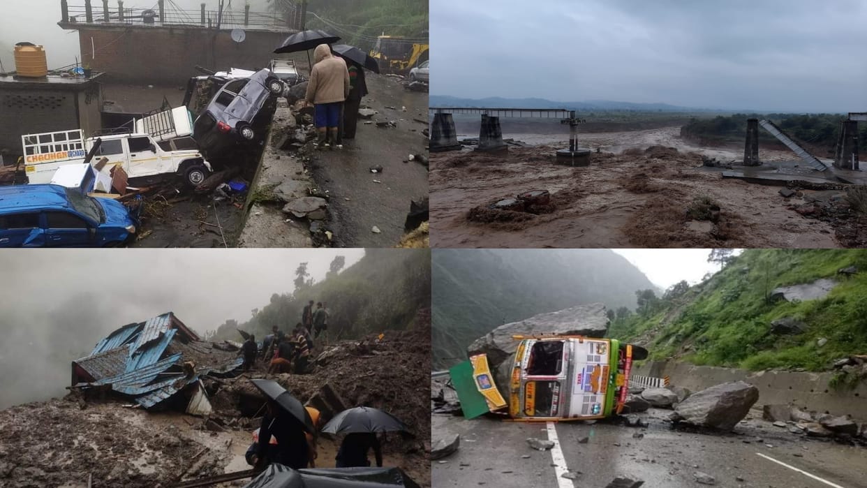 Himachal Pradesh Cloudburst causes Landslides in Many Places and National Highways Closed Latest News in Hindi