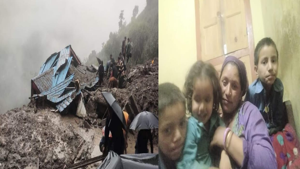 cloud burst, landslide Nature's havoc in Himachal: Eight people sleeping in the house buried, the laughing fam