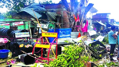 Heavy tornado caused destruction hundreds of trees and electricity poles were uprooted