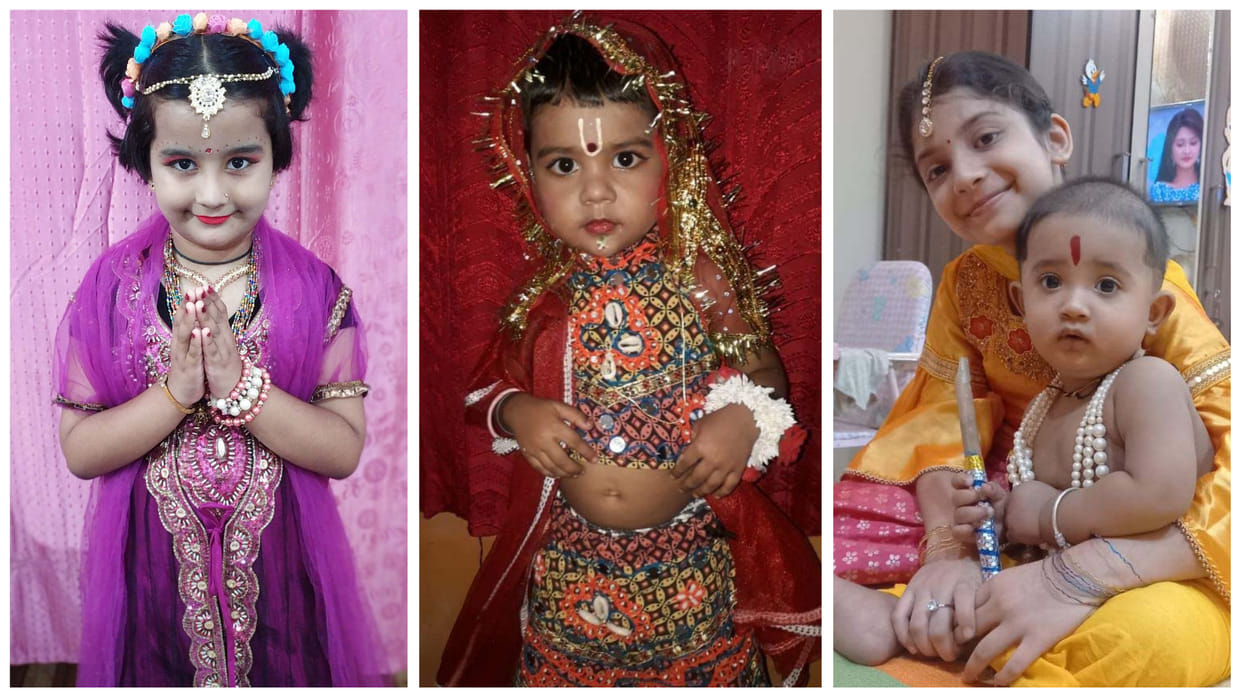 Janmashtami 2022: Children dressed as Shri Krishna and Radha enchanted